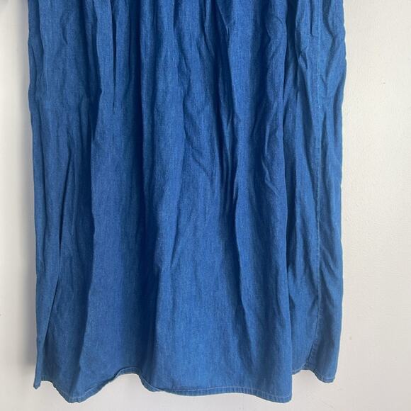 Vintage Double D Ranch Brand western long sleeve 1/4 button up denim maxi dress - Picture 3 of 8